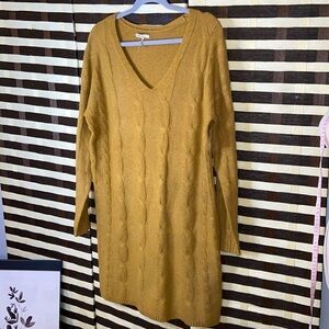 Stitch drop New sweater dress gold cable size Small/Med